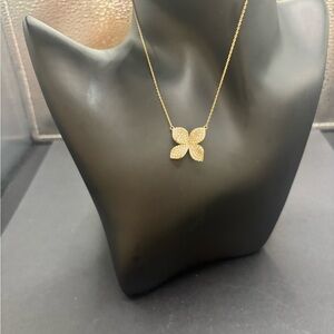 Elegant Sterling Silver Gold Flower Pendant Necklace